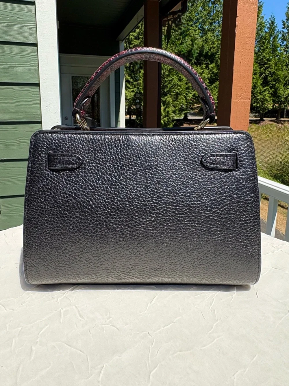 COACH Lane Satchel In Black Leather C8687